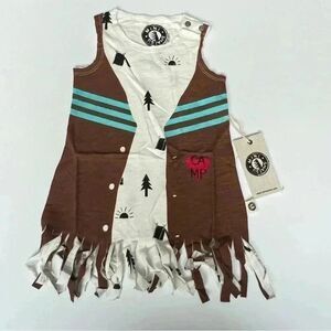NWT Mini Shatsu I Love Camp Fringe Dress Western Cowgirl Baby Girls Size 12M